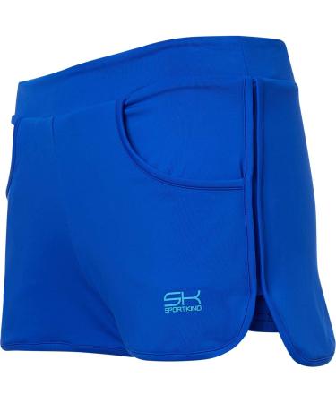 Sportkind Girls & Women 2-in-1 Tennis & Volleyball Sport Shorts with Pockets - Cobalt Blue XL - International Shipping - Buy Online on GoSupps.com