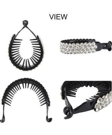 4 Pack Large Rhinestone Jeweled Banana Hair Clips - Sparkly Hair Accessories for Women - Buy Online on GoSupps.com