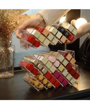 Fish Shape Lipstick Organizer Tower - Clear Acrylic, 16 Slots, Makeup Cosmetic Storage Stand - Buy Online on GoSupps.com