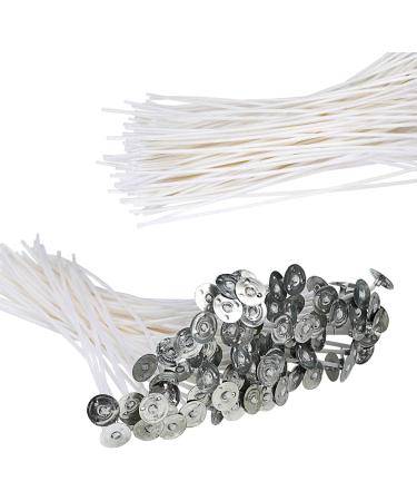 Buluker 300Pcs Smokeless Candle Wicks with Metal Tabs - Pre-Waxed Cotton Core for DIY Pillar Candles | 9cm/3.5in 15cm/6in 20cm/8in - Buy Online on GoSupps.com