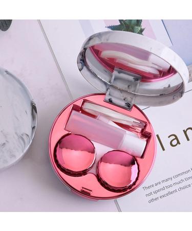 Autoecho 5-in-1 Portable Contact Lens Case Set with Mirror - Cute Hot Pink Travel Kit for Daily Use & Outdoors - Buy Online on GoSupps.com