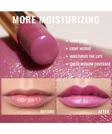 Oulac 2-in-1 Shimmering Lipstick & Lip Balm - Vegan Pink Lip Care for Hydrated Juicy Shiny Lips - S04 Angel - Buy Online on GoSupps.com
