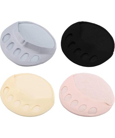 VOCOSTE 8 Pairs Forefoot Pads - Soft Fabric Breathable & Colorful Five Toes Support | Black Pink Gray Beige - Buy Online on GoSupps.com