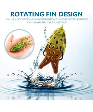 2-Piece Double Propeller Frog Lures - 9cm Soft Silicone Bait for Perch Trout & Pike Fishing - 360 Double Hook Tackle - Buy Online on GoSupps.com