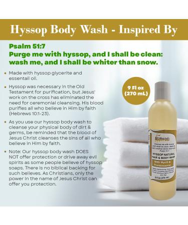 BIBLE N Beautyoils Cleanse Me With Hyssop Natural Hair and Body Wash Organic Hyssop Infused Shampoo and Body Wash for Nourishing and Refreshing Hair & Body Cleansing (Myrrh and Frankincense) - Buy Online on GoSupps.com