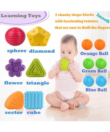 Montessori Toys Set - 12 Pieces Motor Skills Toys for 1 Year Olds | Fine Motor Learning Gifts for Boys & Girls | Ideal Christmas Present for Kids Age 1-3 - Buy Online on GoSupps.com
