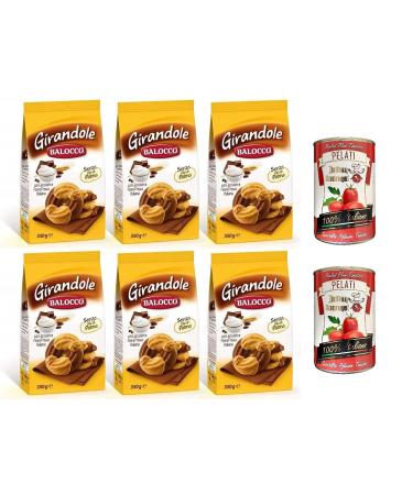 Italian Gourmet E.R. Balocco Girandole Pack of 6 boxes of biscuits with chocolate and cream 700g of biscuits + gourmet Italian 100% Italian 2 boxes of 400g