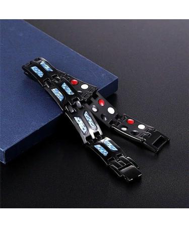Noruion Far Infrared Ion Bracelet Titanium Power Magnetic Bracelet Carbon Blue Titanium Magnetic Therapy Bracele Blue Carbon Fiber Titanium Bracelet Magnetic Bracelet Magnetic Bands for Men (1 Pcs) - Buy Online on GoSupps.com
