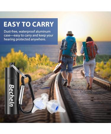 High Fidelity Concert Ear Plugs - 2 Pairs Noise Reduction Earplugs for Musicians & Festivals | Hearing Protection up to 23dB in Blue & Black - Buy Online on GoSupps.com