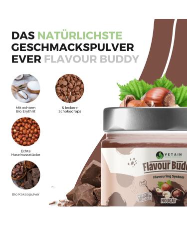 Vetain Flavor Buddy Nuss Nougat 200g - Natural Low-Calorie Taste Powder with Real Pieces - High Solubility - Made in Germany | International Shipping - Buy Online on GoSupps.com