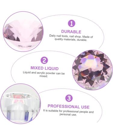 POPETPOP 1pc Nail Art Crystal Cup Glass Container with Lid Nail Powder Dish Nail Monomer Liquid Bowl Glass Nail Dish Transparent Nail Polish Crystal Nail Art Cup White Crystal Cup Bowl Care 5.5x5.5cm Pink - Buy Online on GoSupps.com