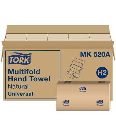 Tork Multifold Hand Towel Natural H2 Universal 100 Recycled Fibers 16 x 250 Sheets MK520A