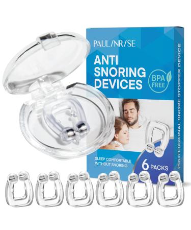 Anti Snoring Nose Clips - Snore Stopper - Snoring Solution Comfortable and Effective to Stop Snoring 6 Packs