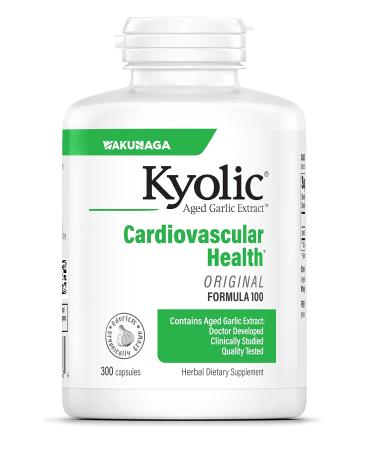 Kyolic Aged Garlic Extract Formula 100, Original Cardiovascular, 300 Capsules (Packaging May Vary) Capsules 300 Count (Pack of 1)