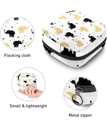Black & Golden Elephant Women's Bandages Storage Bag Portable Menstrual Cup & Tampon Holder for Teens & Women | Multicolored 1 Piece - Buy Online on GoSupps.com