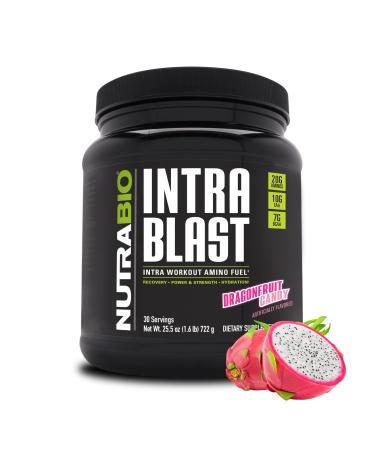 NutraBio Intra Blast Bcaa Powder Amino Acid Supplement Electrolyte & Hydration Blend Intra Pre Workout & Muscle Recovery 20g Eaa Amino Acids Powder 5g Glutamine- Dragonfruit Candy 30 Serving Dragon Fruit Candy