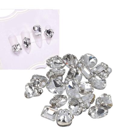 Nail Charms Sparkling 20 Pieces Nail Design Nail Art Rhinestone Embellishments for Girls for Travel (Transparent) - Buy Online on GoSupps.com