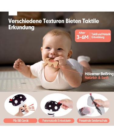 Hahaland Baby Toys 0-6 Months | 30 TLG Black & White Educational Set | Montessori Fabric Book & Stroller Toys | Brain Development Gift - Buy Online on GoSupps.com