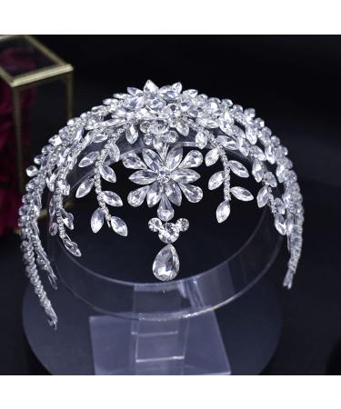 WONRLUA Rhinestone Forehead Bridal Headband - Silver Wedding Hair Accessories - Buy Online on GoSupps.com