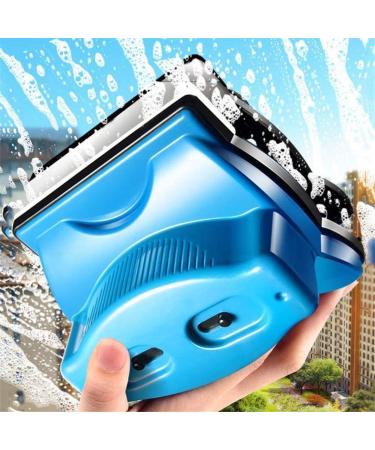 Double-sided Window Glass Cleaner Wiper Cleaning Tools Useful Surface Cleaning Brush for High-rise Double Glazed Windows Thickness (Blue)