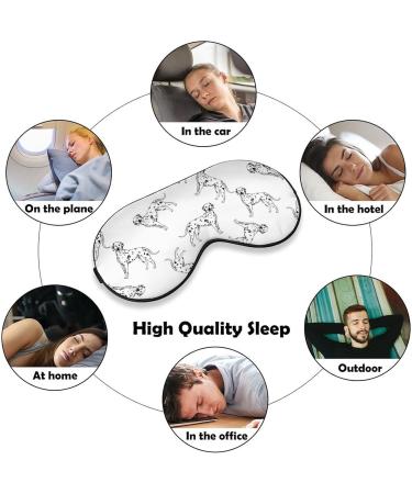 Cute Dalmatian Dog Sleep Mask Eye Cover for Sleeping Blindfold with Adjustable Strap Blocks Light Night Travel Nap for Men Women - Buy Online on GoSupps.com