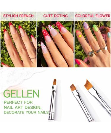Gellen 6Pcs Gel Nail Brush Set - Nail Art Design Brushes for UV Builder Gel, Poly Extension Gel & Painting - Salon Quality Tools for DIY Manicure - Buy Online on GoSupps.com