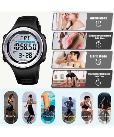 Sunshine Smile Schritteller Clock - Waterproof Pedometer Wristwatch for Fitness & Seniors | No App Accurate Calorie Counter - Buy Online on GoSupps.com