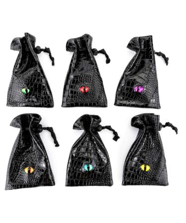 TOYFUL 6 Pack Dice Bags with Eye Design Drawstring Pouch Storage Bag for Game Dices, Coins and Accessories