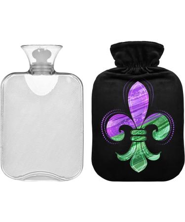 Mardi Gras Hot Water Bottle with Cover - 1L Pain Relief & Bed Warmer for Cramps & Comfort - Buy Online on GoSupps.com