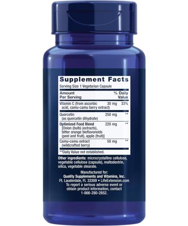Life Extension Optimized Quercetin 250mg with Vitamin C & Camu-Camu - 60 Capsules and Zinc Caps 50mg - 90 Vegetarian Capsules - Buy Online on GoSupps.com