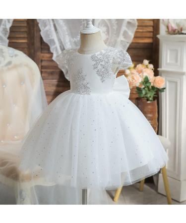 NNJXD Baby Girl Dress Tutu Birthday Party Gown 6-12 Months - White 2007 - Buy Online on GoSupps.com