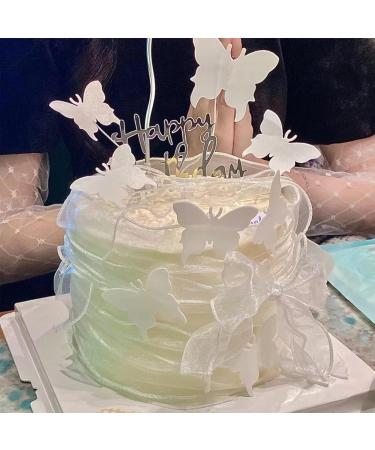 50 Pc Edible Butterflies for Cake Decoration | White Tortendeko Butterflies for Weddings & Birthdays | Perfect Edible Cake Toppers - Buy Online on GoSupps.com