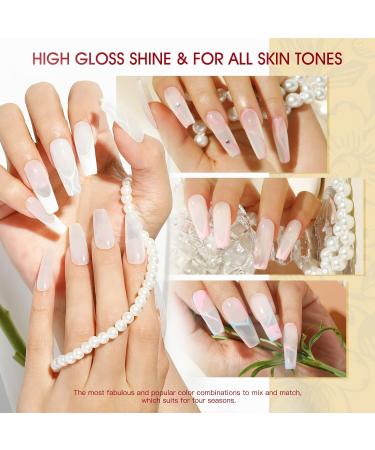 Rosalind Geln gel Starter Set - White Poly Nail Extension Gel 60ml with Brush & Tips - DIY Manicure at Home - Buy Online on GoSupps.com