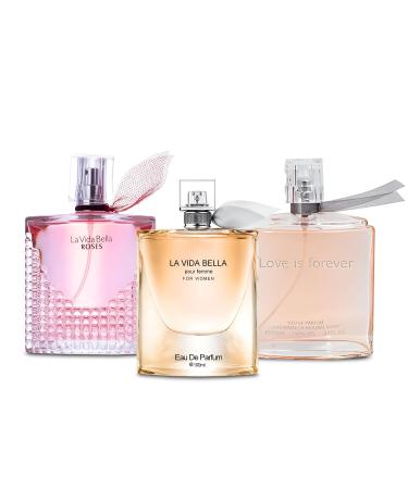 La Vida Perfume for Women Eau De Parfum-Amber Floral Jasmine Bourbon Vanilla & Woods Oriental-Floral Fragrance with a Modern Twist Elegant 100ml Bottle with Box Package(Random 1PCS) La Vida 3.4 Fl Oz (Pack of 1)