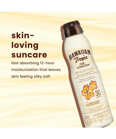 Hawaiian Tropic Island Sport Ultra-light Sport Sunscreen Spray SPF 50 Broad Spectrum Protection 170g & Silk hydration weightless sunscreen spray with air-soft texture SPF 30 170g - Buy Online on GoSupps.com