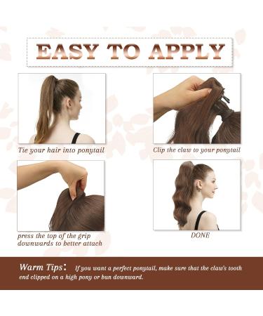 50 cm Chocolate Brown Ponytail Extensions Clip - Wavy Hair Braid for Women | Premium Quality Long Hair Extensions - Buy Online on GoSupps.com
