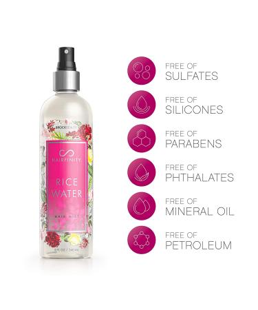 Hairfinity Rice Water Hair Mist - Growth Formula for Damaged, Curly & Dry Hair - 8oz, SiliconeSulfate Free - Buy Online on GoSupps.com