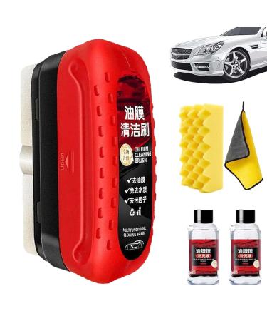 2024 New Gelmalls Glass Cleaner Glass Cleaning Board Glass Cleaning Wipe Board Automotive Oil Film Cleaning Brush Gelmalls Car Scratch Remover Gelmalls Oil Repellent Film for Car Windows (1Pcs)