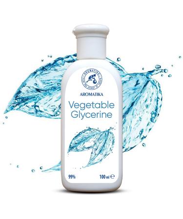 AROMATIKA Vegetable Glycerin 3.4 Fl Oz - 99% Pure - Liquid Vegetable Glycerin for Face Care - Body - Hair