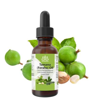 Relaxcation Tamanu Oil | Cold Pressed Natural Oil for Skin Hair & Nails | Unrefined Botanical | Vegan Hexane Free Amber Glass Dropper (4 oz) 4 Fl Oz (Pack of 1)