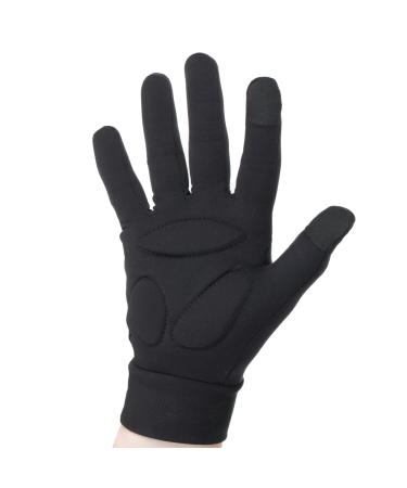 CRS Cross Padded Skating Gloves - Warm Padded Protection for Ice Skating Practice, Figure Skating Testing, Dance Competition, Roller Skating and Cheer. (Black, Ladies - Small/Medium)