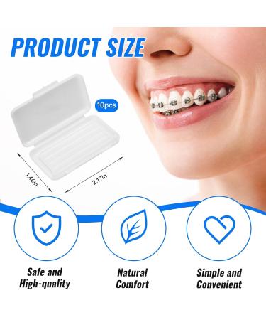 10 Pack Dental Braces Wax - Unscented & Flavorless Strips for Braces & Aligners | Orthodontic Lip Protector & Oral Care Accessories - International Shipping - Buy Online on GoSupps.com