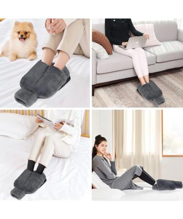 Tgkoddo Electric-Free Foot Warmer | 2L Hot Water Bottle for Cold Feet | 2-in-1 Heating Pad for Adults | Soft & Warm Grey Foot Warmer (40x36cm) - Buy Online on GoSupps.com