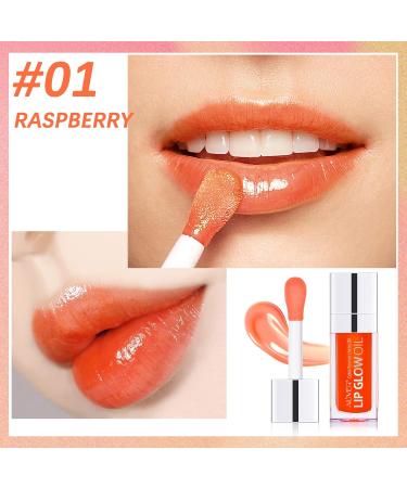 AIQIUSHA Lip Oil | Tinted Plumping & Hydrating Gloss | Long Lasting Color Reviver (Raspberry) - Nourishing Non-Sticky Formula for Luscious Lips - Buy Online on GoSupps.com