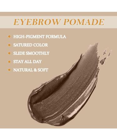 Bushy Eyebrow Stamp Stencil Kit - 20 Stencils, Waterproof Pomade & Dual-ended Brush in Soft Brown - Buy Online on GoSupps.com