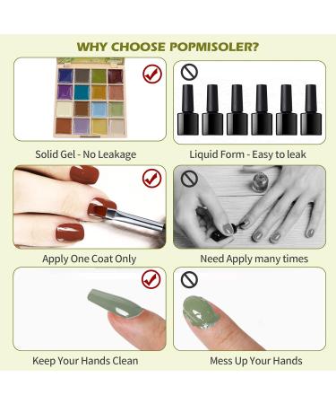 16 Colors Solid Gel Nail Polish Gel Palette Nail Polish with Nail Brush Popular Colors Cream Manicure Palette UV Gel Varnish Portable Nail Polish Art Kit for Home DIY Manicure Nail Salon (#01) - Buy Online on GoSupps.com