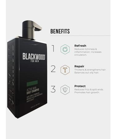 Blackwood For Men Active Man Daily Shampoo - 8.92 fl oz | Nourishing Hair Care - Buy Online on GoSupps.com