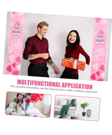 Zerodeko Valentines Day Hanging Banner 1 Pair Valentines Day Banner Polyester Banners Outdoor Valentines Day Welcome Sign Picture 1 180.00X30.00X0.10CM - Buy Online on GoSupps.com
