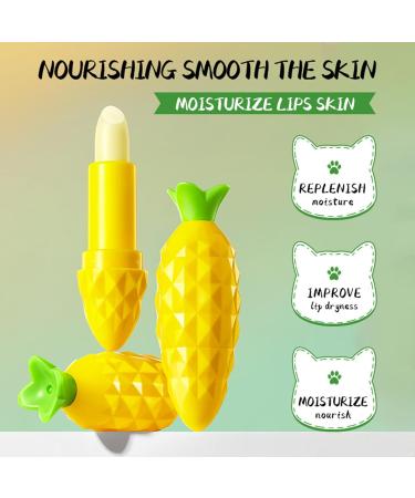 Linjinx Natural Pineapple Lip Balm with Fruit Extracts Daily Hydrating Care for Dry Lips Provides Long-Lasting Moisture Yellow One Size One Size Yellow - Buy Online on GoSupps.com