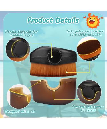 Best Sunscreen Applicator for Kids | Protective Lid & Blending Brush for Liquid Cream & Powder | Sunlotion & Suncream Applicator (Brown - Buy Online on GoSupps.com